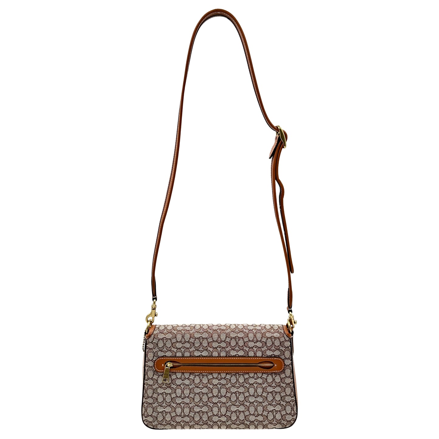 Coach Soft Tabby Shoulder Bag In Micro Signature Jacquard - Cocoa Burnished Amber