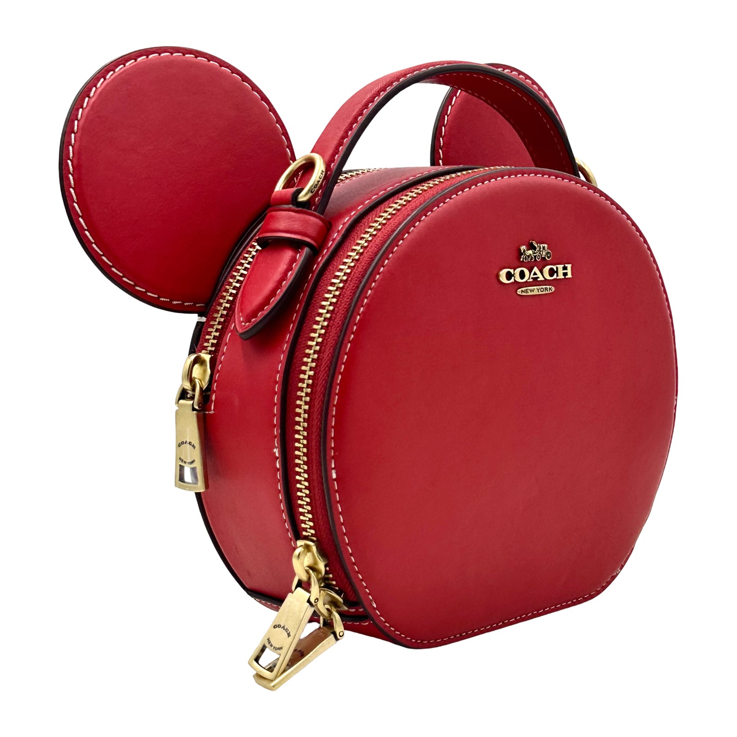 Coach Disney X Coach Mickey Mouse Ear Bag Smooth Leather - Electric Red