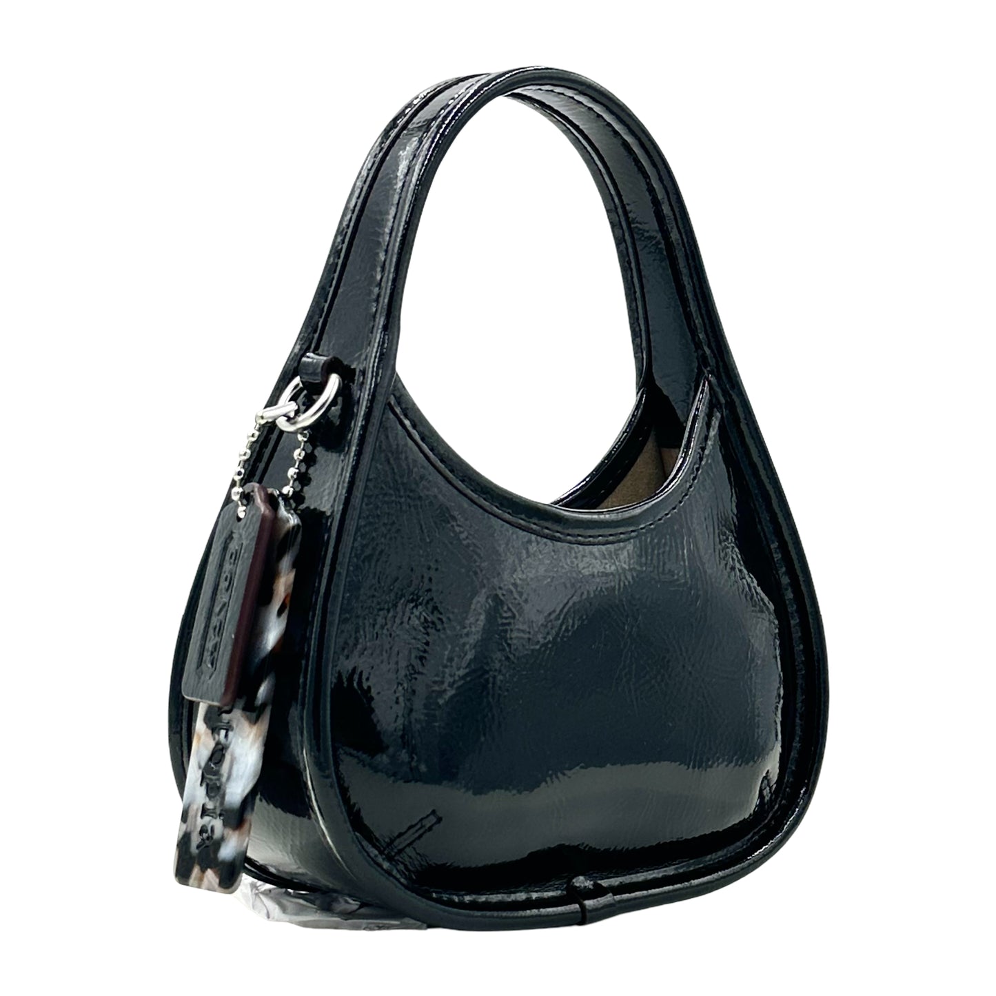 Coach Mini Ergo Bag In Crinkle Patent Coachtopia Leather - Black