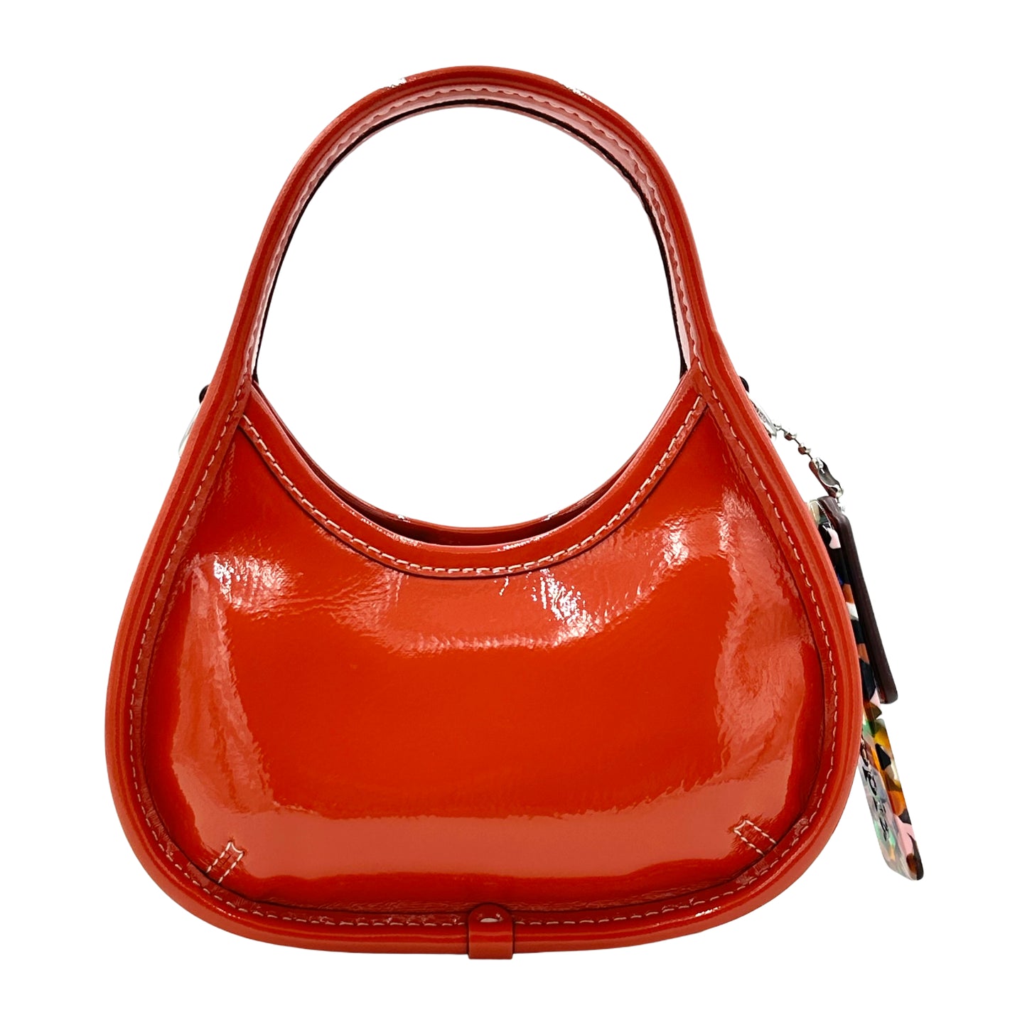 Coach Mini Ergo Bag In Crinkle Patent Coachtopia Leather - Deep Orange