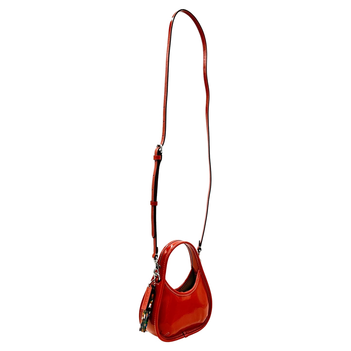 Coach Mini Ergo Bag In Crinkle Patent Coachtopia Leather - Deep Orange