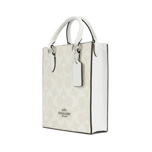 Coach North South Mini Tote In Signature Canvas - Chalk/Glacier White - www.unoo.com