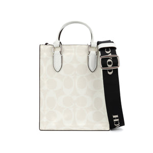 Coach North South Mini Tote In Signature Canvas - Chalk/Glacier White - www.unoo.com