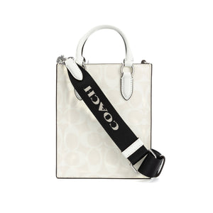 Coach North South Mini Tote In Signature Canvas - Chalk/Glacier White - www.unoo.com
