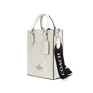 Coach North South Mini Tote In Signature Canvas - Chalk/Glacier White - www.unoo.com