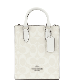 Coach North South Mini Tote In Signature Canvas - Chalk/Glacier White - www.unoo.com