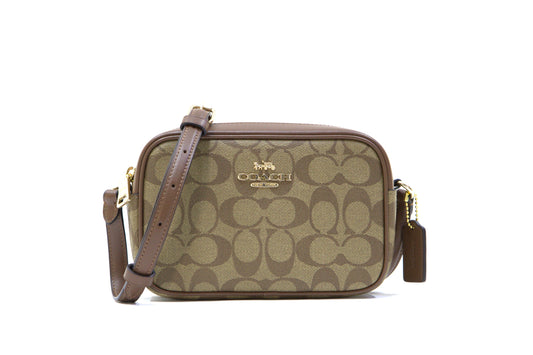 Coach Mini Jamie Camera Bag In Signature Canvas - Khaki/Saddle 2