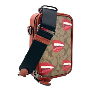 Coach X Tom Wesselmann Stanton Crossbody In Signature Canvas - Brown Multi - www.unoo.com