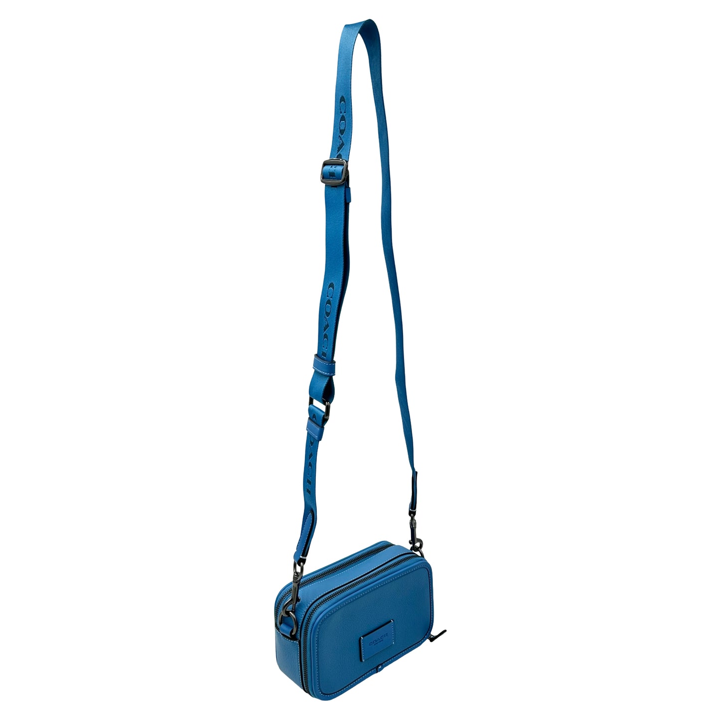 Coach Charter Slim Crossbody Bag in Pebbled Leather-Blue