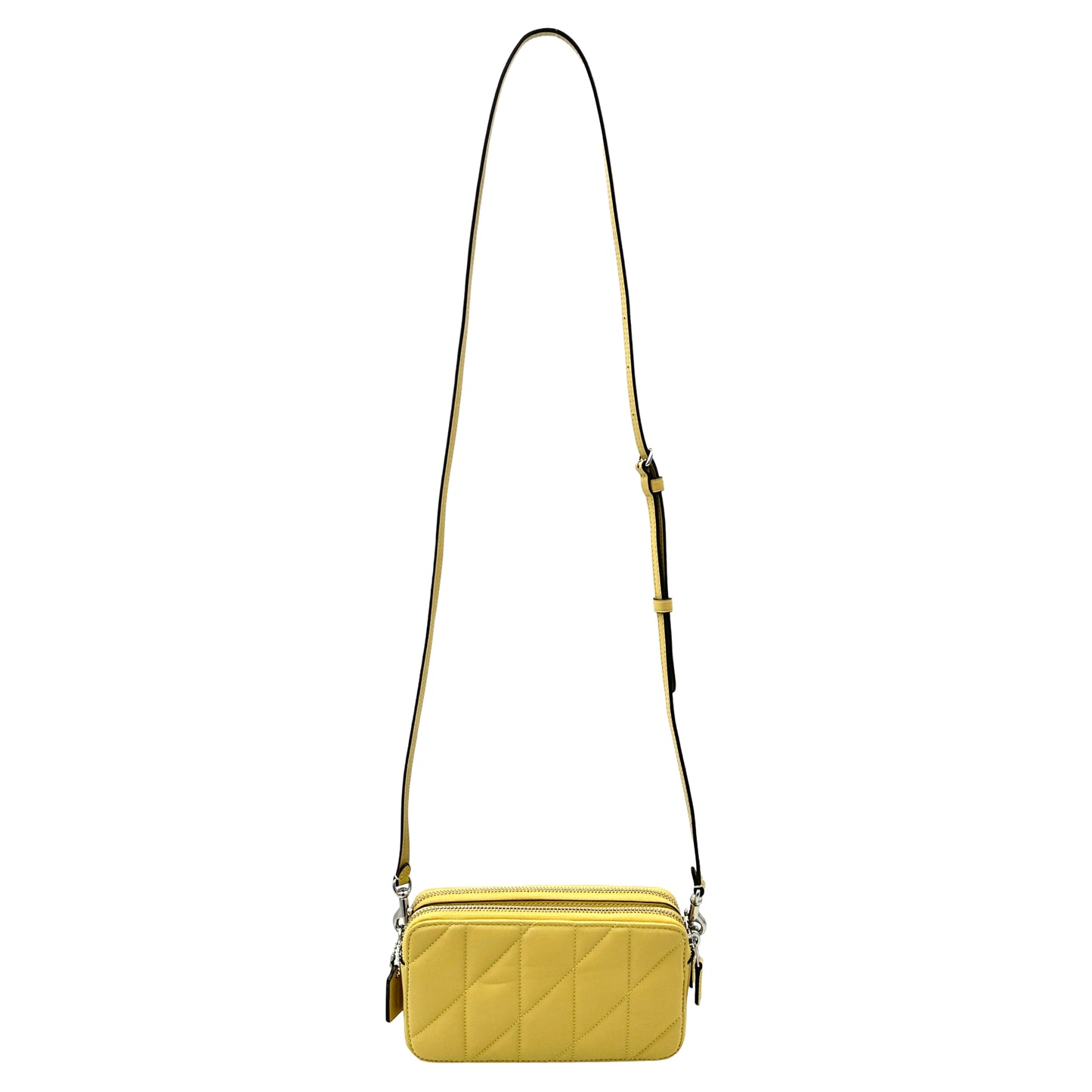 Coach Kira Quilted Pillow Leather Crossbody Wristlet Clutch- Hay