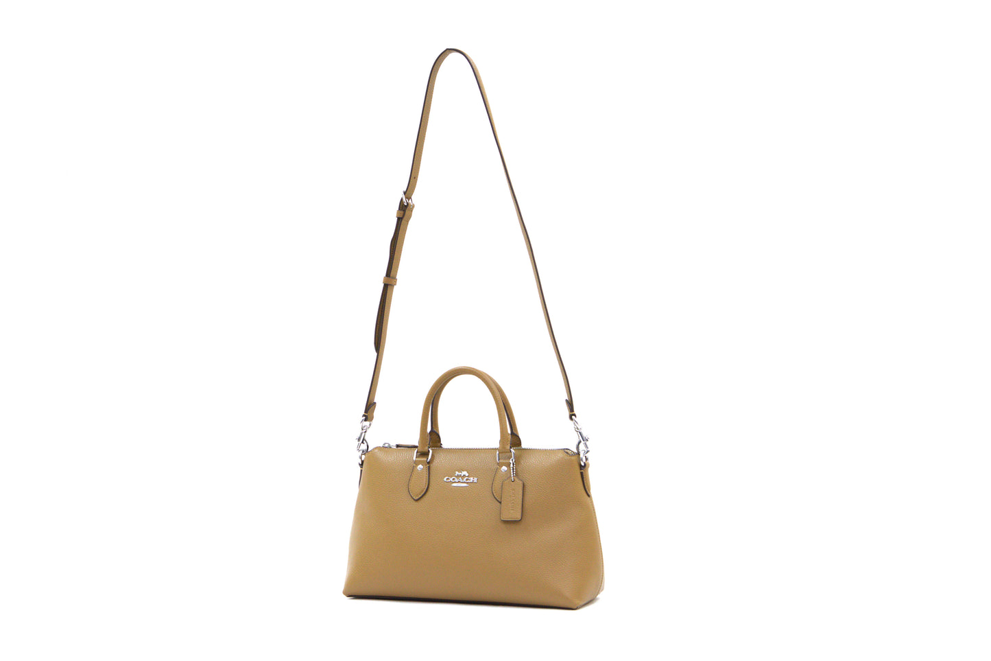 Coach Georgia Satchel Bag Pebble Leather - Light Saddle