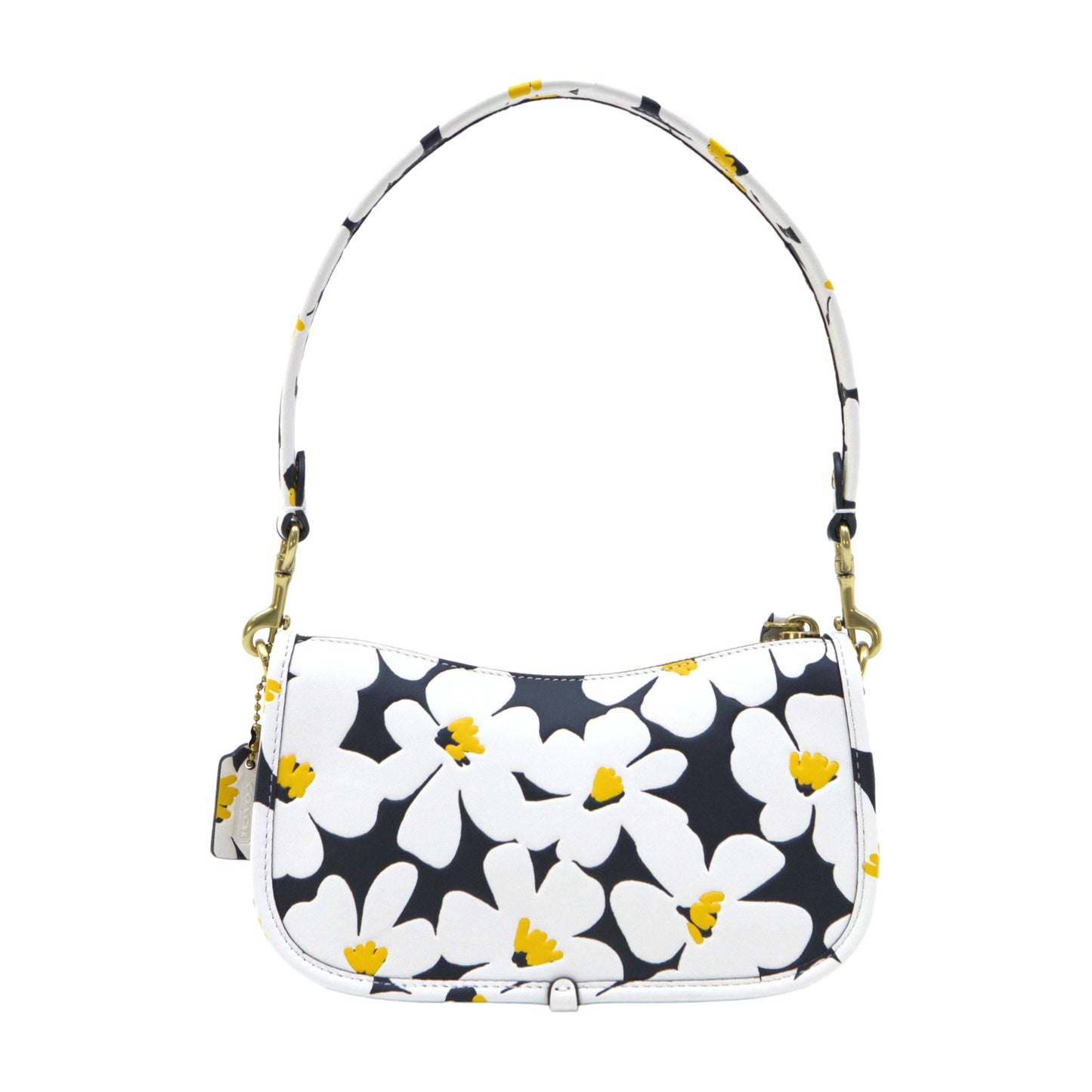 Coach Floral Print Glovetanned Leather Swinger Bag 20 - Chalk Multi