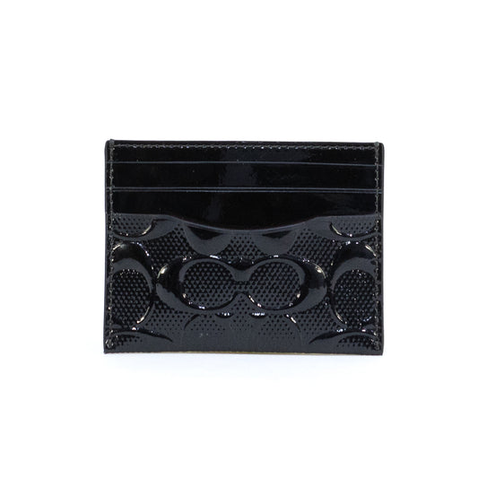 Coach Slim ID Card Case Wallet In Signature Leather - Black