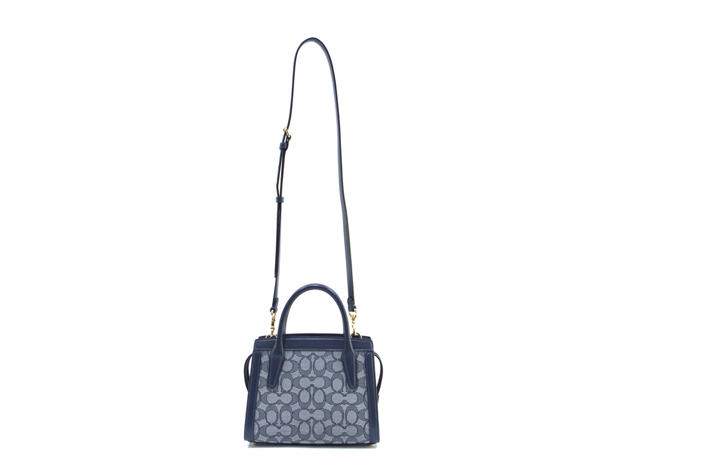 Coach Andrea Caryall Bag In Signature Jacquard - Navy/Midnight Navy