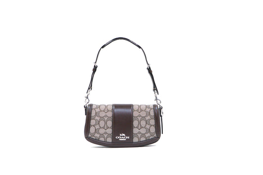 Coach Andrea Shoulder Bag In Signature Jacquard - Oak/Maple