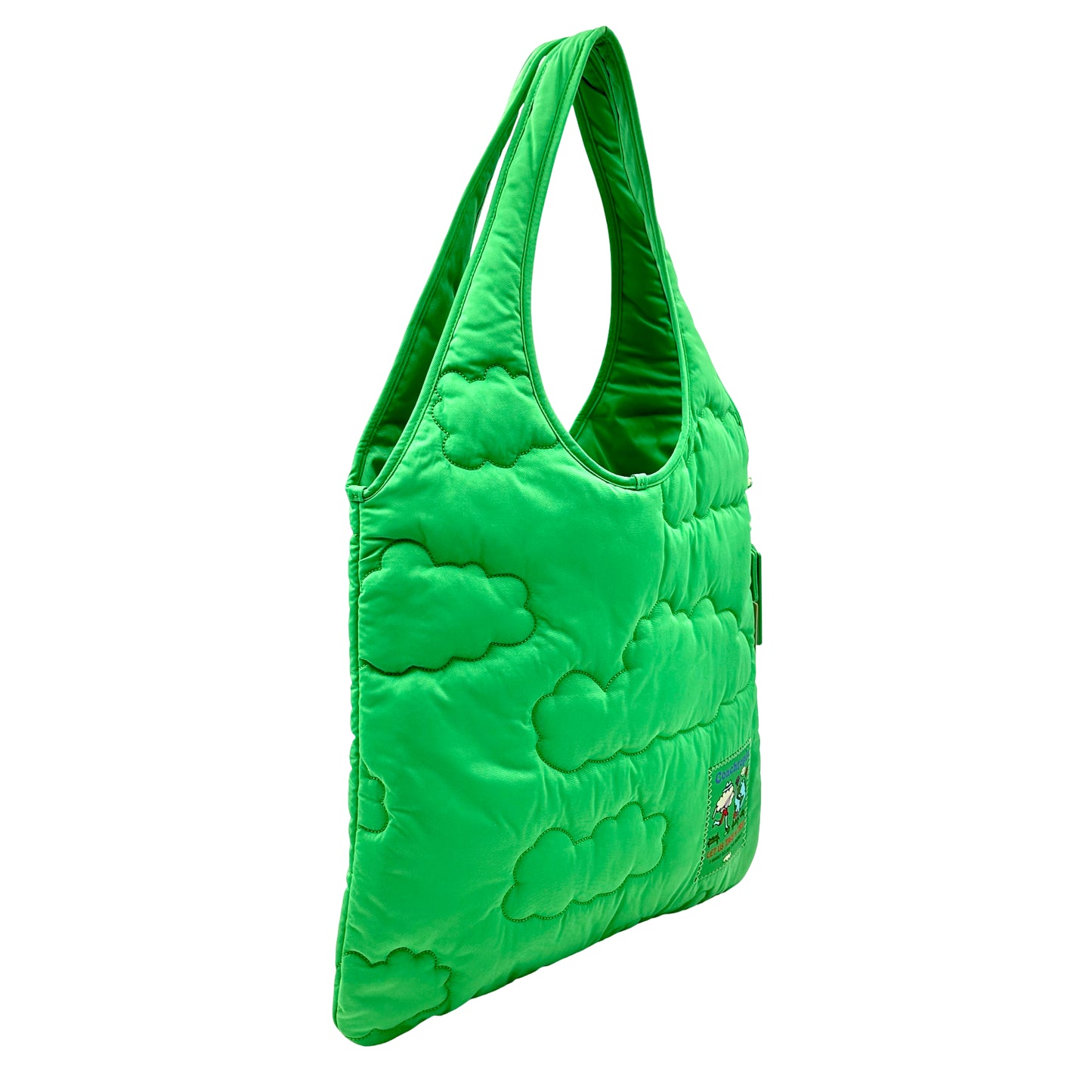 Coach Coachtopia Loop Flat Tote With Cloud Quilting- Olive Green