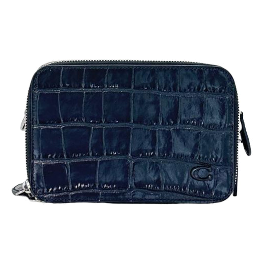 Coach Crocodile Embossed Charter Crossbody 19 Bag  - Black