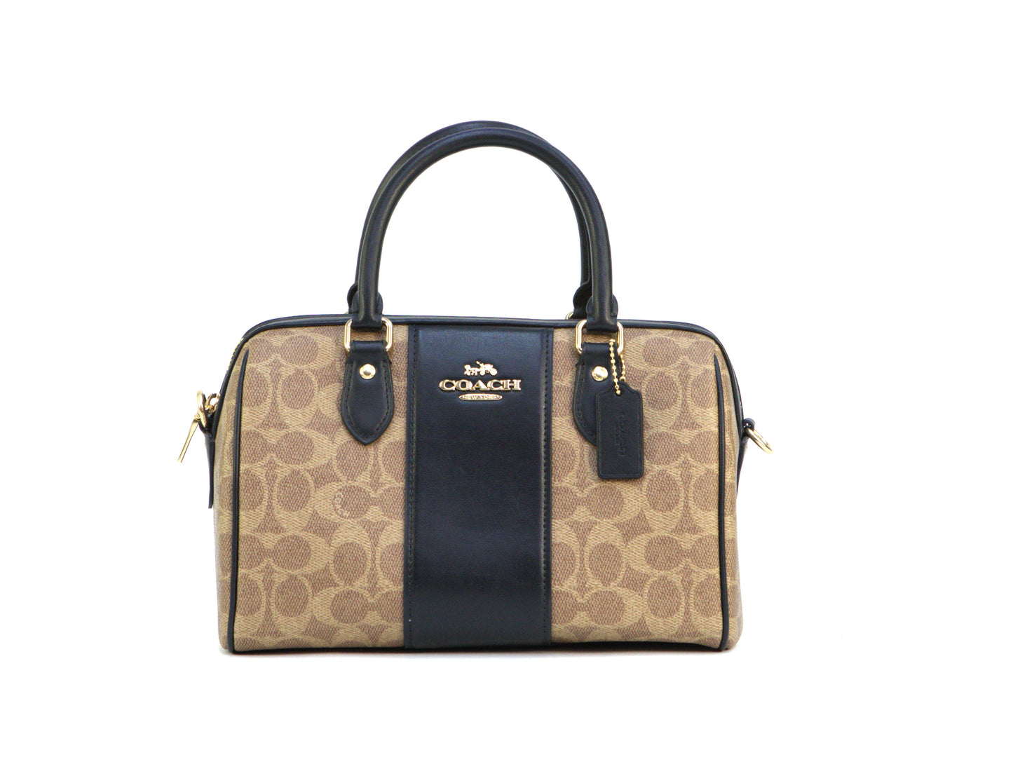 Coach Rowan Satchel Bag In Signature Canvas - Tan/Black