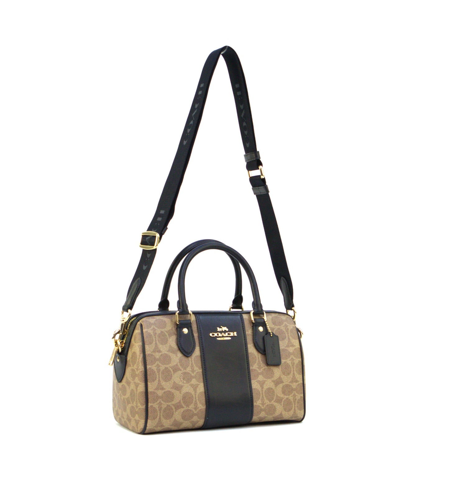 Coach Rowan Satchel Bag In Signature Canvas - Tan/Black