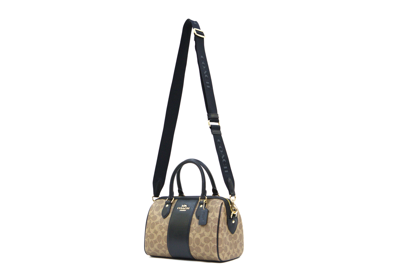 Coach Rowan Satchel Bag In Signature Canvas - Tan/Black