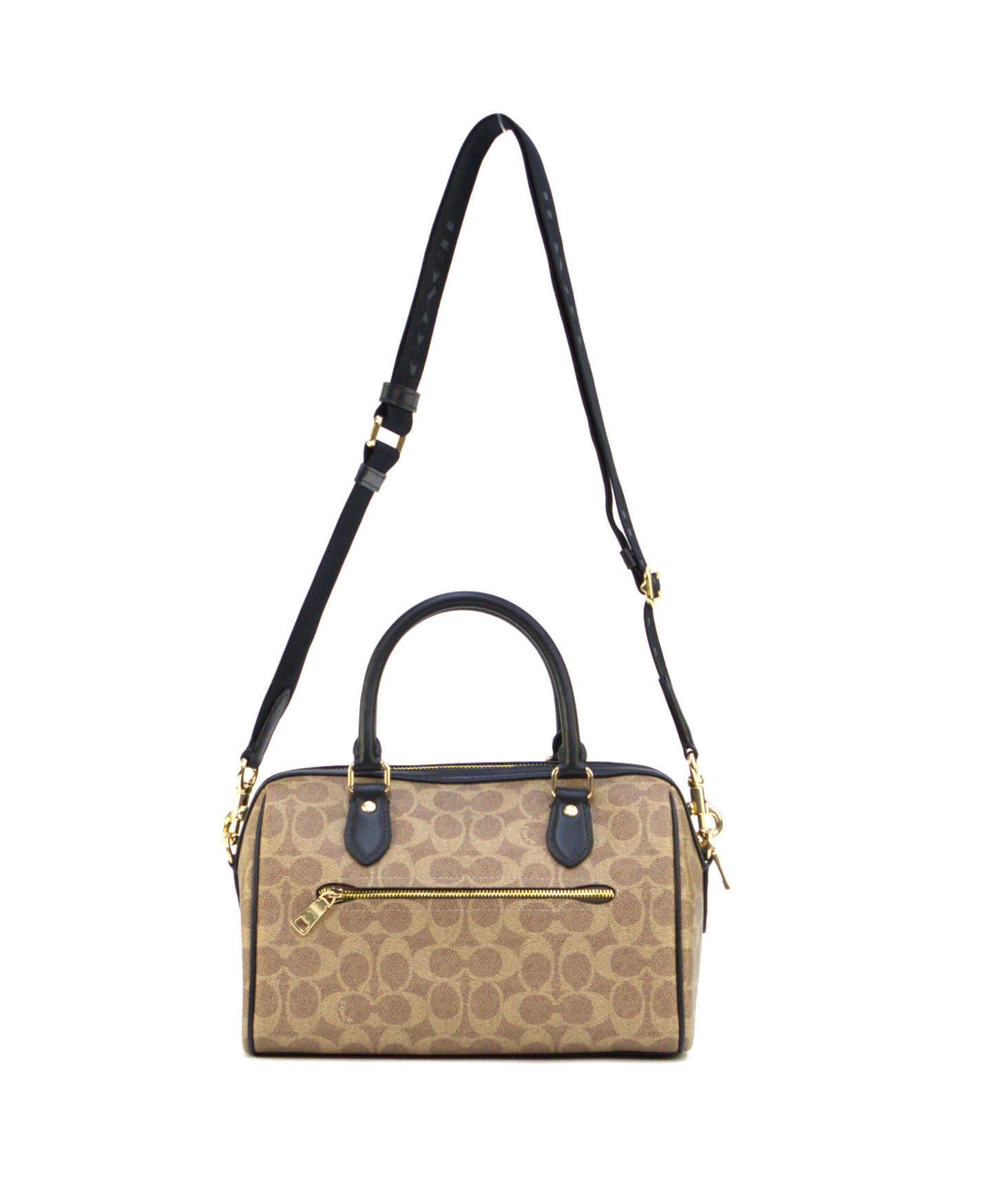 Coach Rowan Satchel Bag In Signature Canvas - Tan/Black