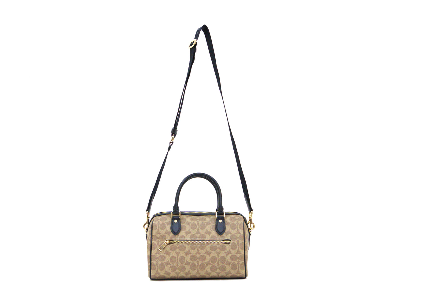 Coach Rowan Satchel Bag In Signature Canvas - Tan/Black