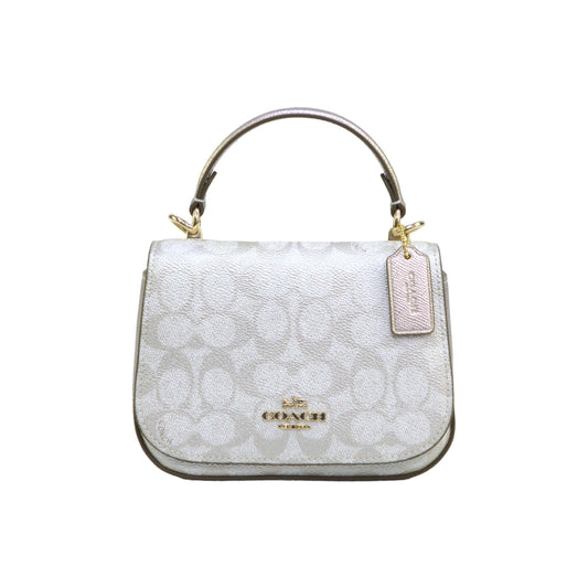 Coach Lysa Top Handle Bag In Signature Canvas - Gold/Champagne Multi
