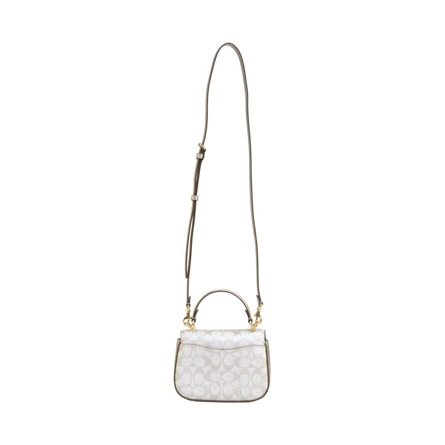 Coach Lysa Top Handle Bag In Signature Canvas - Gold/Champagne Multi