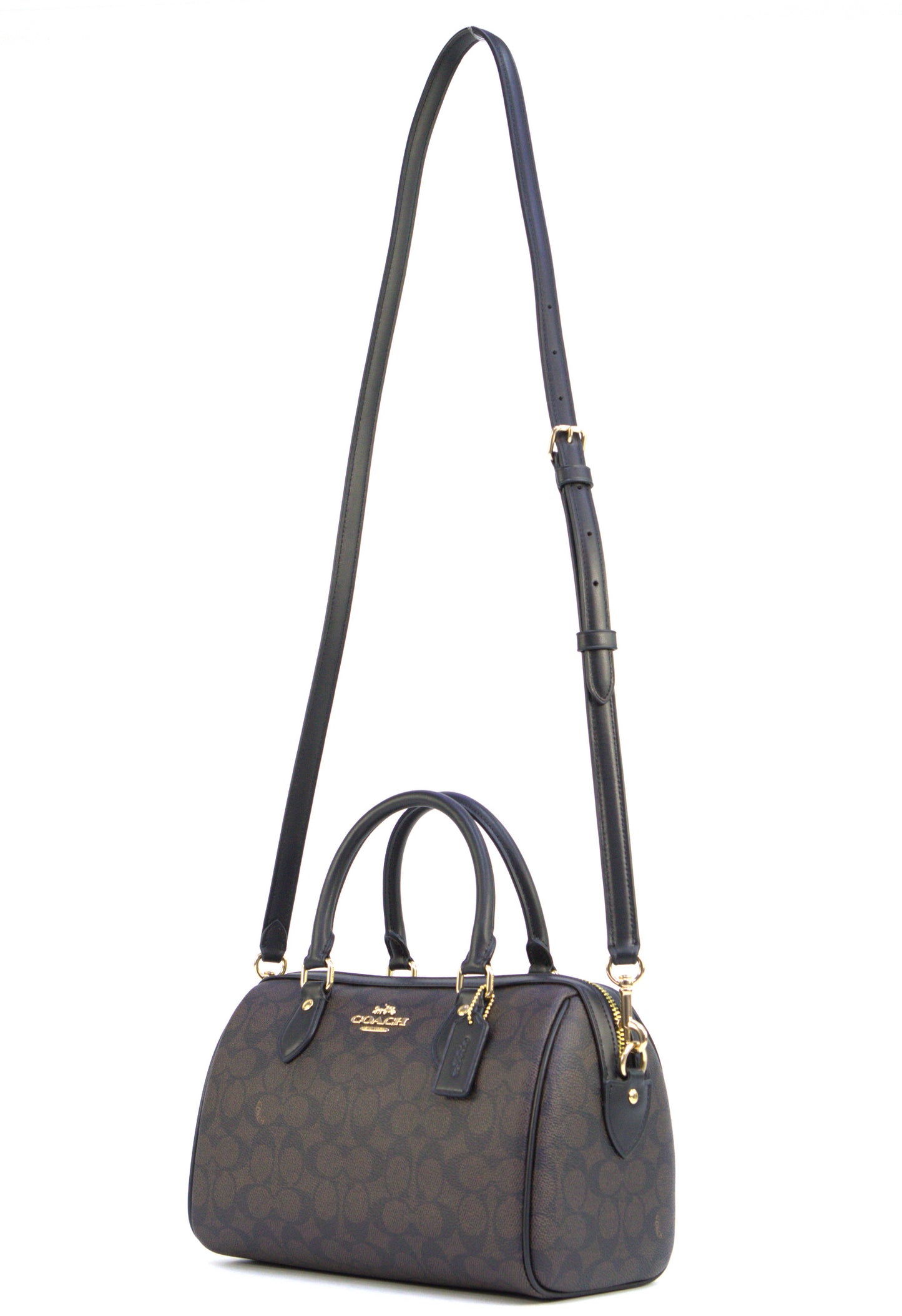 Coach Rowan Satchel Bag In Signature Canvas - Walnut Black
