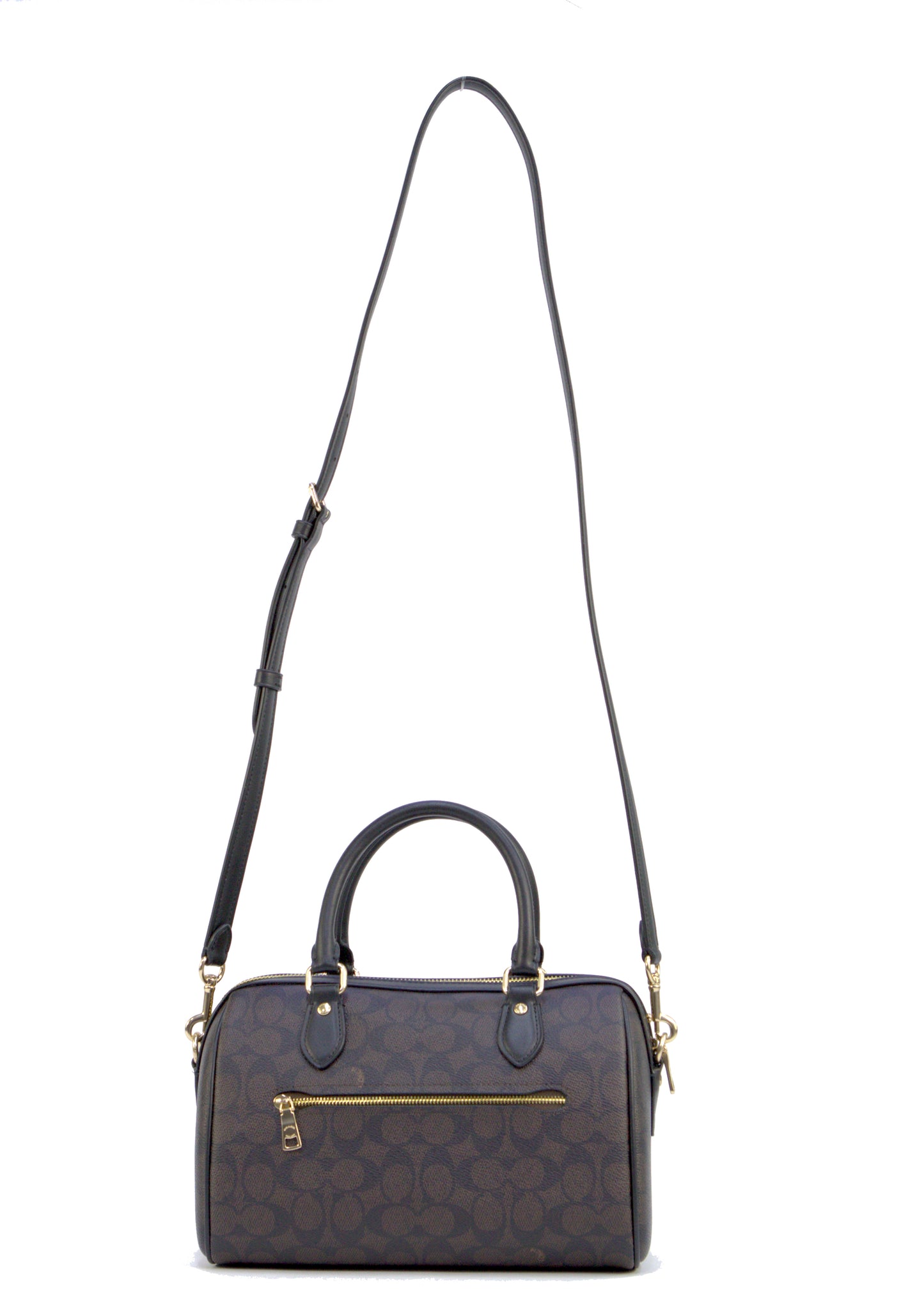 Coach Rowan Satchel Bag In Signature Canvas - Walnut Black