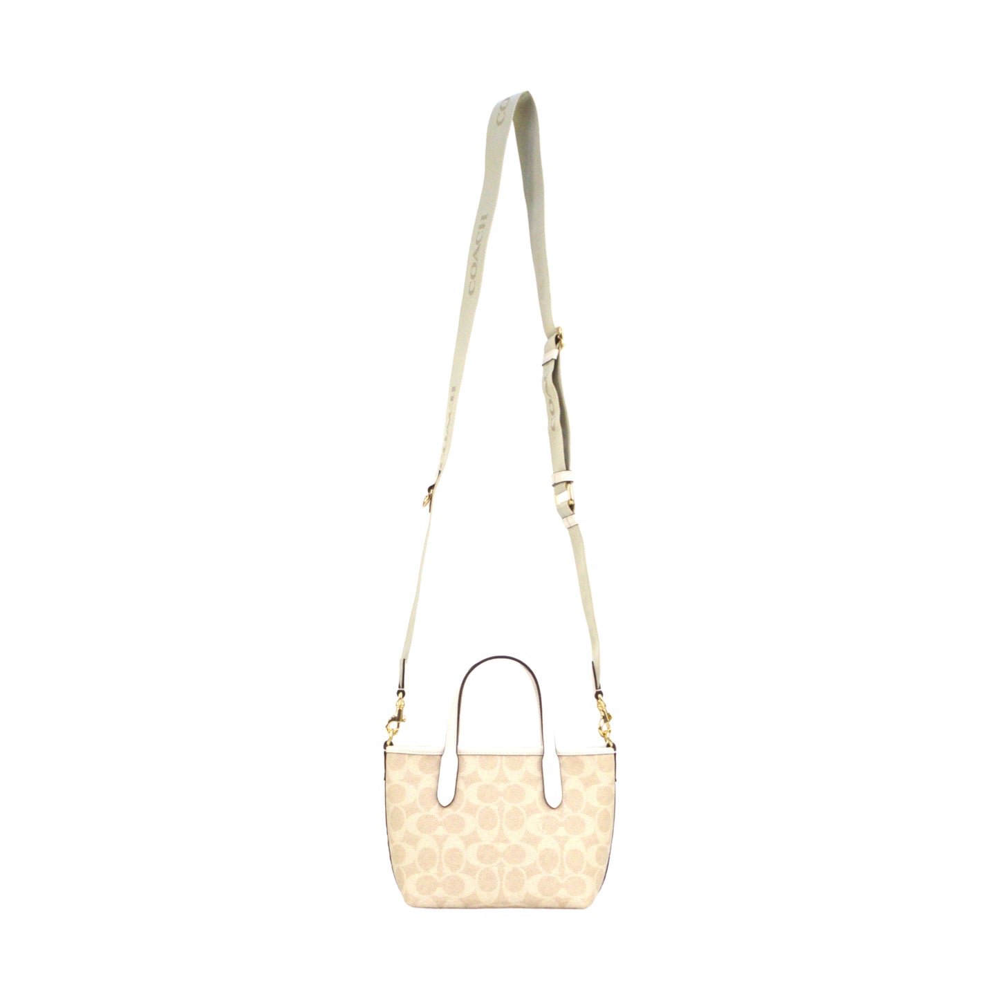 Coach City Mini Tote Bag In Signature Canvas - Sand Chalk