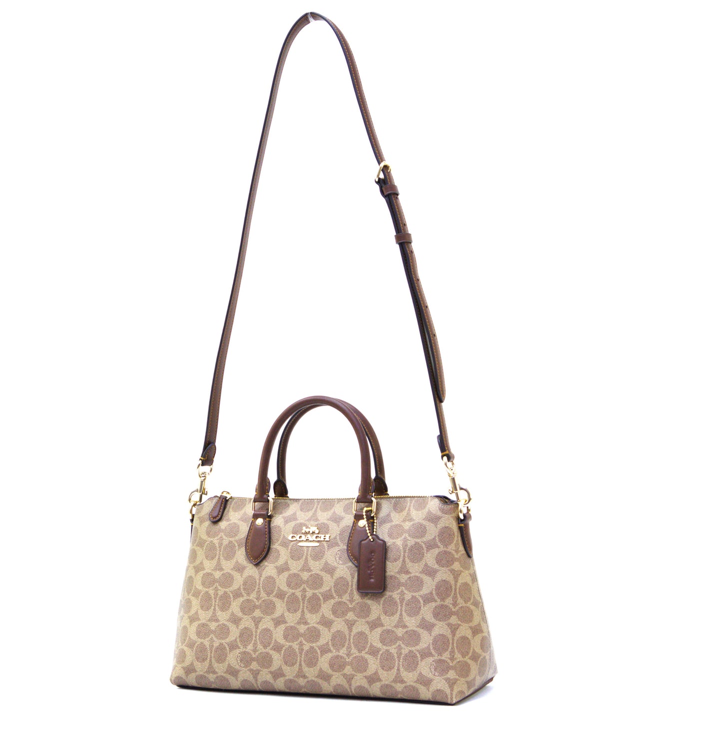 Coach Georgia Satchel Bag In Signature Canvas - Tan/Brown