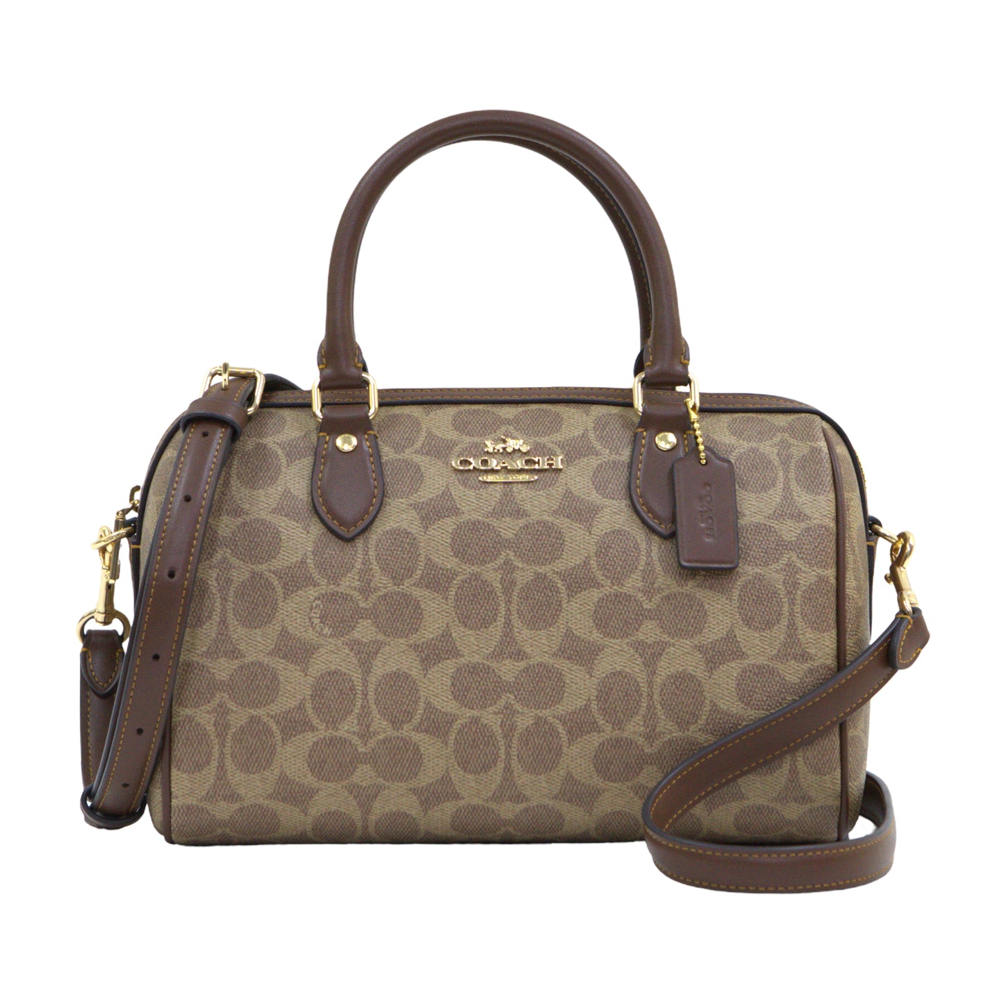Coach Rowan Satchel Bag In Signature Canvas - Tan/Brown
