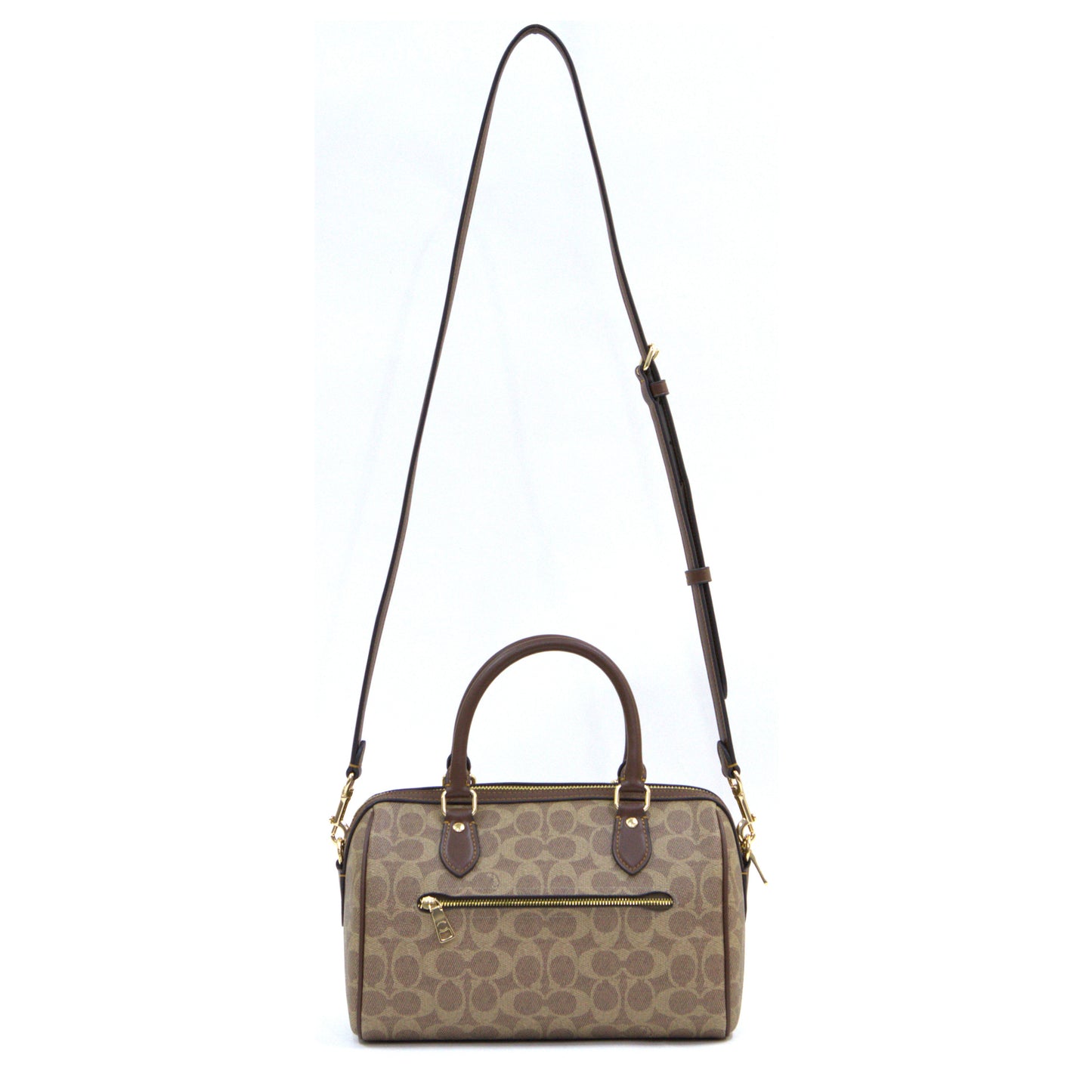 Coach Rowan Satchel Bag In Signature Canvas - Tan/Brown