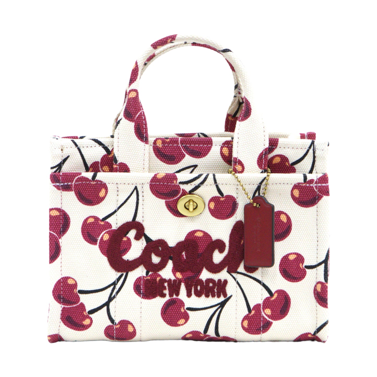 Coach Cargo Tote Bag 20 with Cherry Print - Chalk Multi