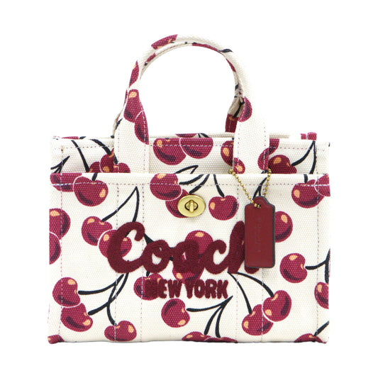 Coach Cargo Tote Bag 20 with Cherry Print - Chalk Multi