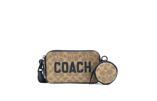 Coach Charter Crossbody Bag with Coach Graphic - Tan Multi