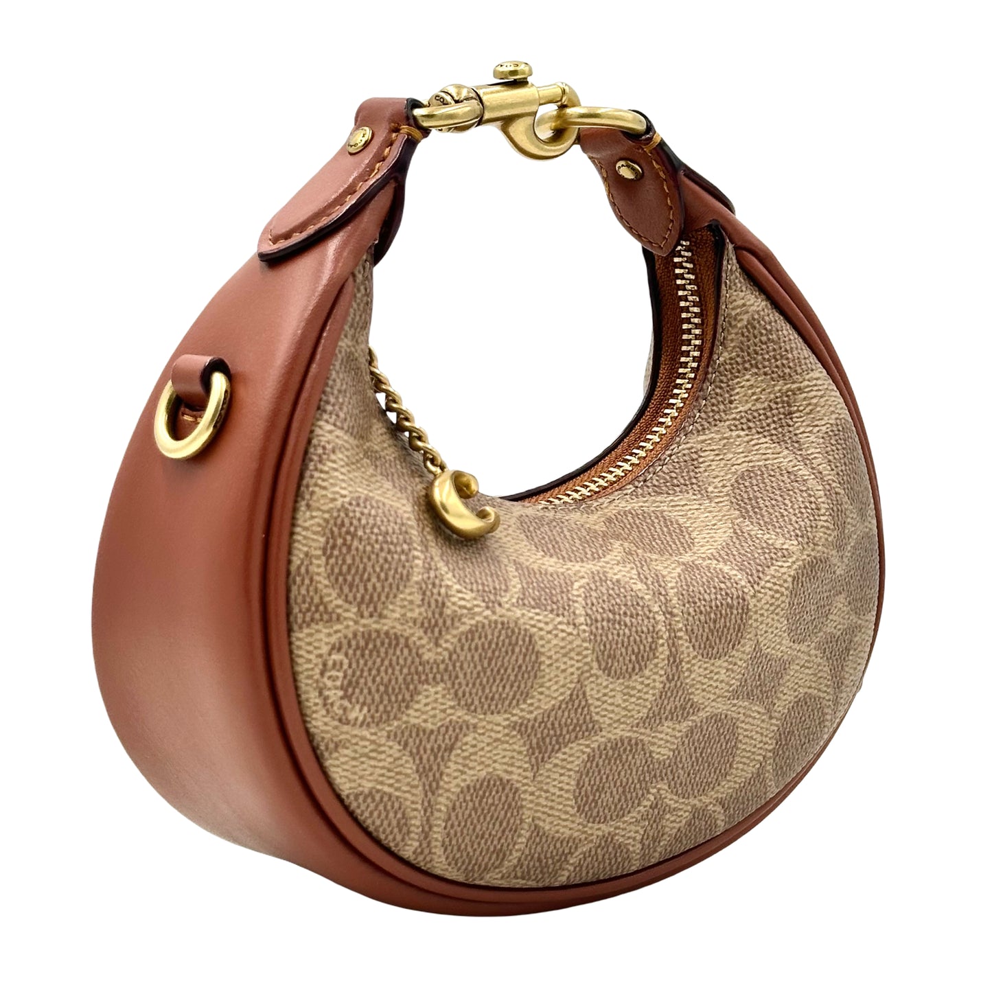 Coach Mini Jonie Bag In Signature Canvas- Brass/Tan Caramel