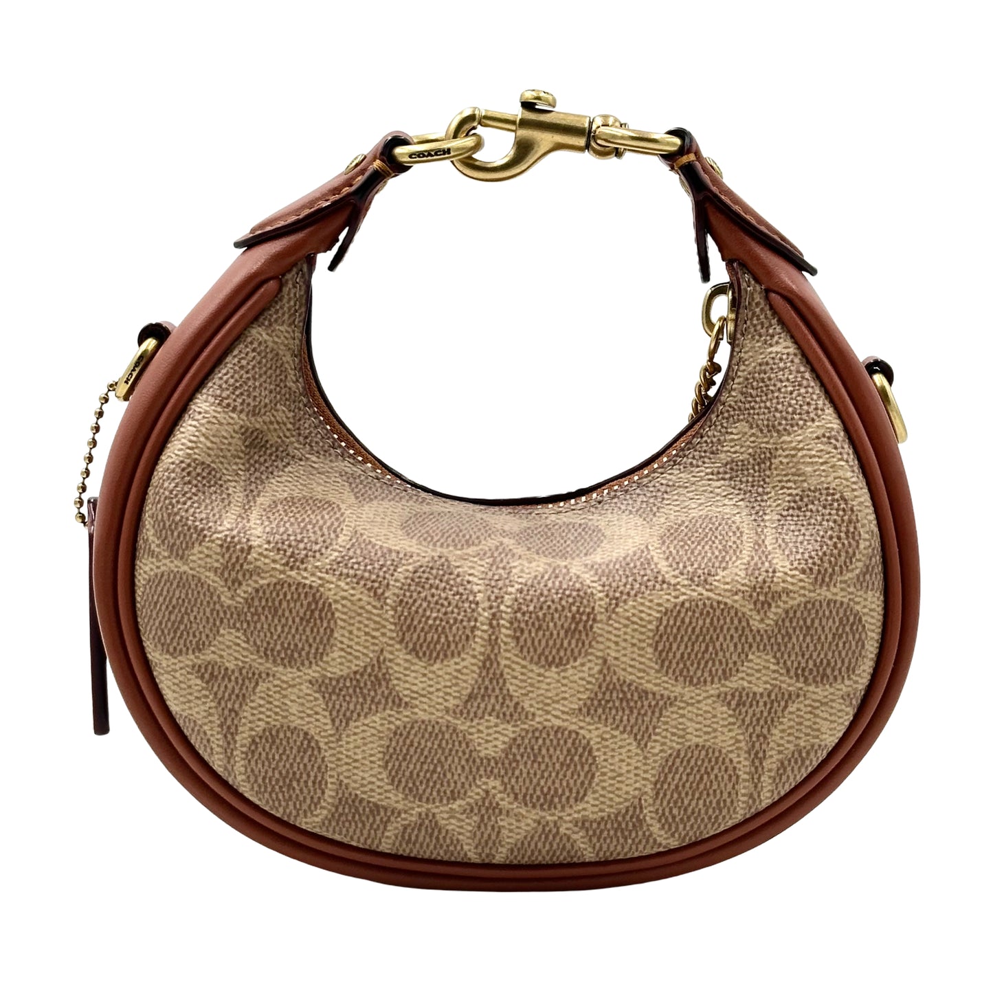 Coach Mini Jonie Bag In Signature Canvas- Brass/Tan Caramel