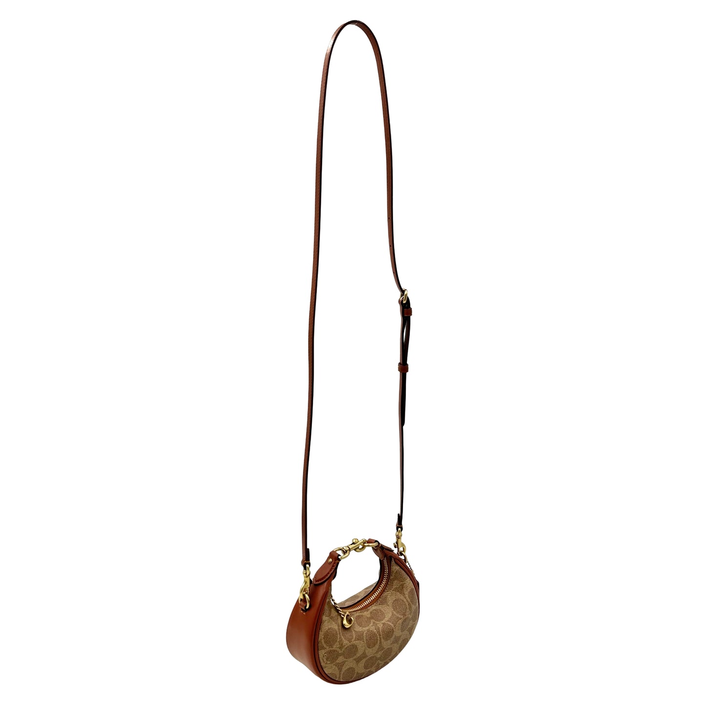 Coach Mini Jonie Bag In Signature Canvas- Brass/Tan Caramel