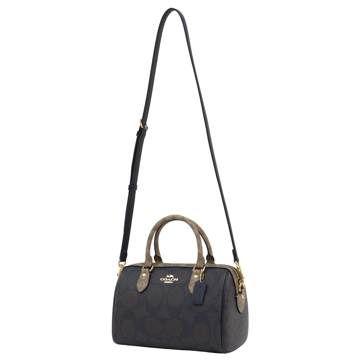 Coach Rowan Satchel Bag In Blocked Signature Canvas - Walnut/tTan