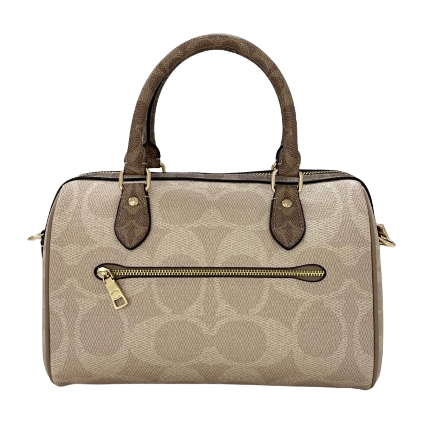 Coach Rowan Satchel Bag In Blocked Signature Canvas - Sand/Tan