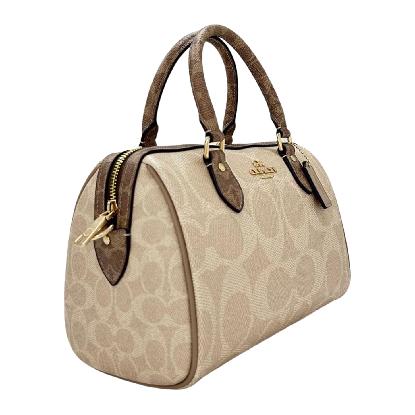 Coach Rowan Satchel Bag In Blocked Signature Canvas - Sand/Tan