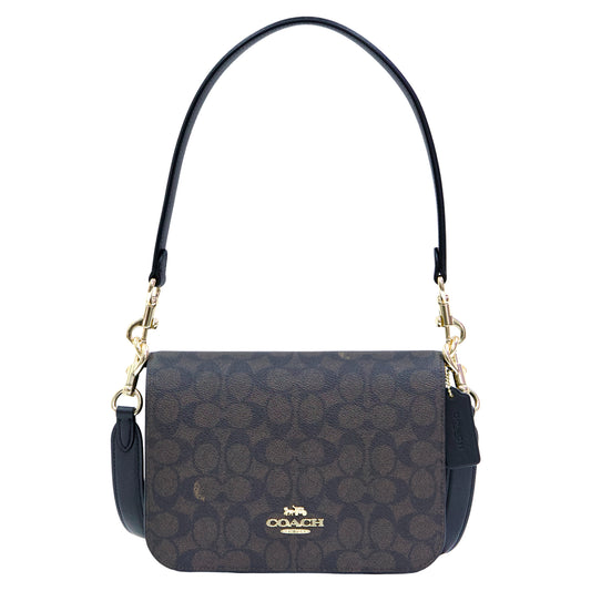 Coach Quinn Bag In Signature Canvas- Gold/ Walnut/ Black