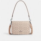 Coach Quinn Bag In Signature Canvas- Silver/  Taupe/ Sand