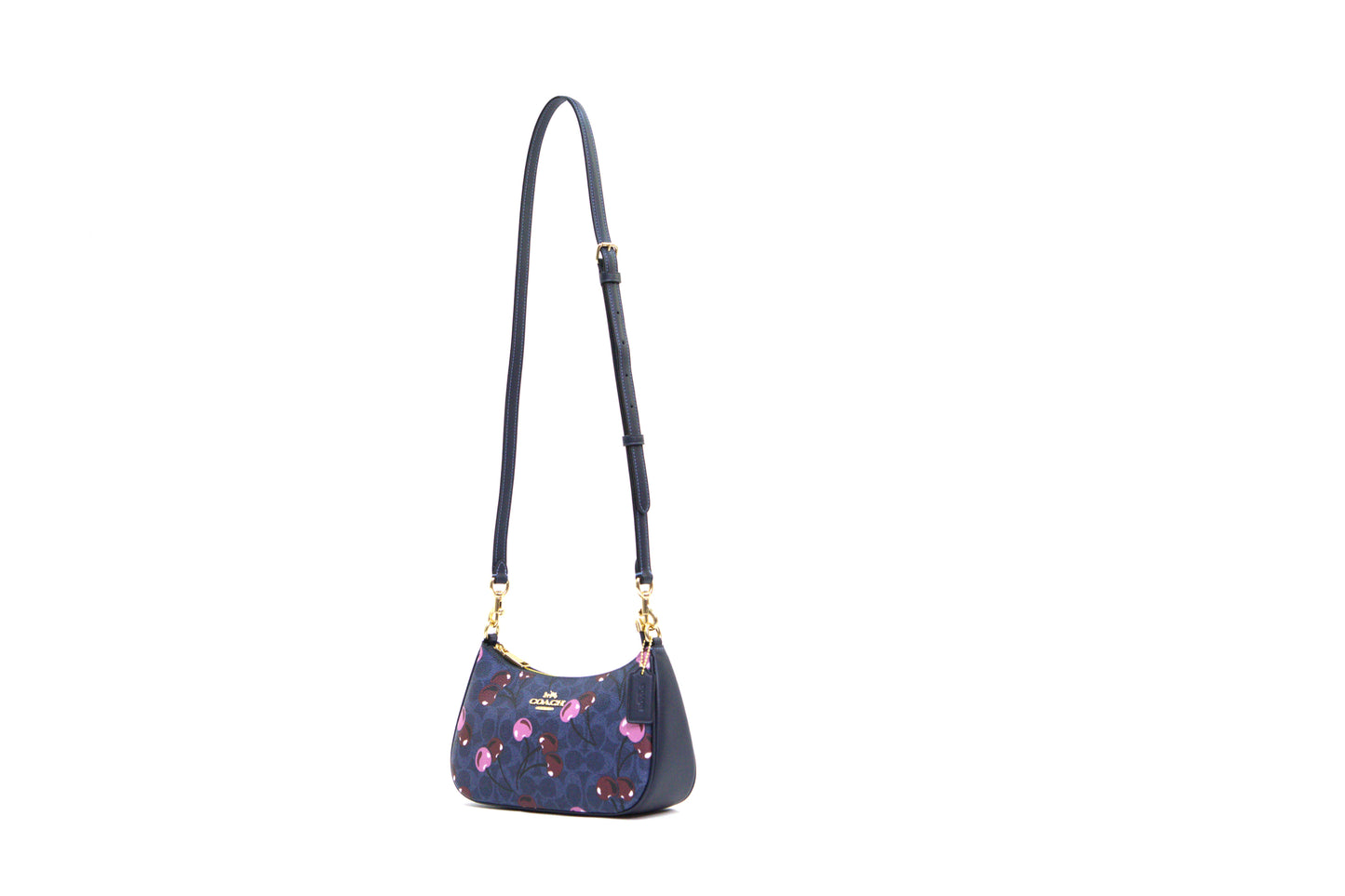 Coach Teri Shoulder Bag In Signature Canvas With Cherry Print - Denim Multi