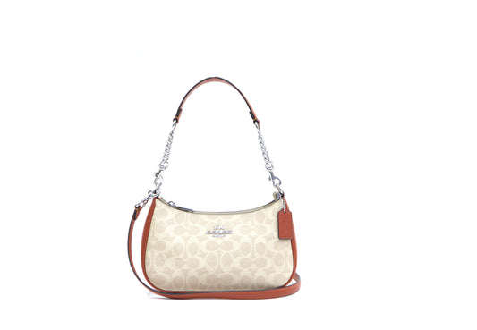 Coach Teri Shoulder Bag - Sand / Deep Orange
