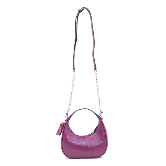 Coach Carmen Mini Crossbody Crinkled Pink Patent Leather - Pink