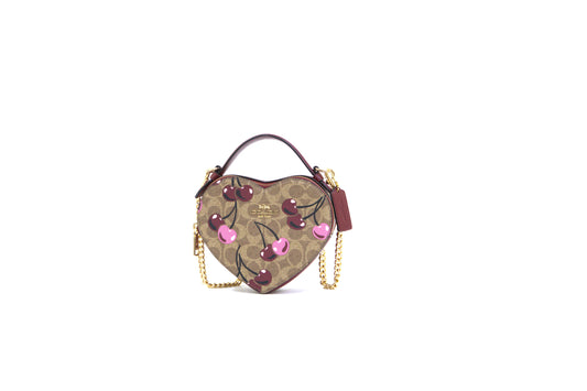 Coach Heart Crossbody Signature Cherry - Tan Multi