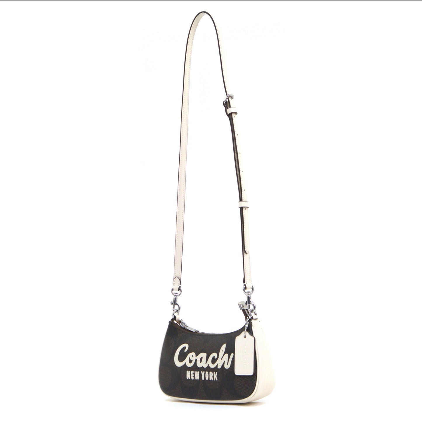 Coach Teri Mini Crossbody Bag In Signature Canvas With Coach Graphic - Walnut/Chalk